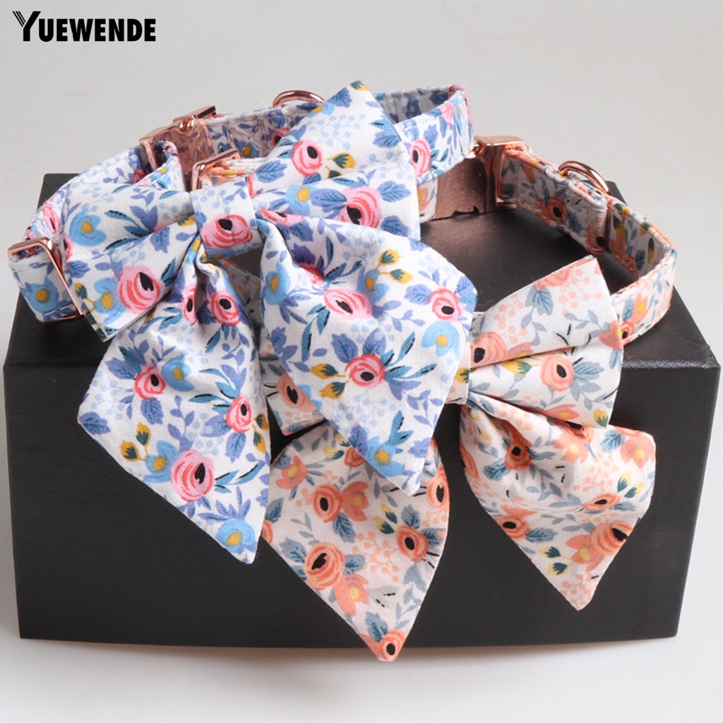 Vòng Cổ Thắt Nơ In Hoa Dễ Thương Cho Thú Cưng