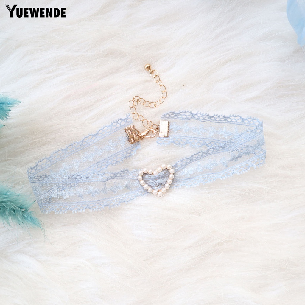 Yq.e Vòng Cổ Ruy Băng Viền Ren Đính Đá Có Thể Điều Chỉnh Thời Trang An Toàn Dành Cho Thú Cưng Mặc Hàng Ngày