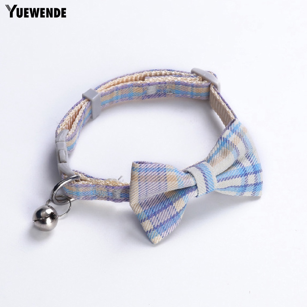 Vòng Cổ Họa Tiết Caro Đính Nơ Có Thể Điều Chỉnh Cho Thú Cưng