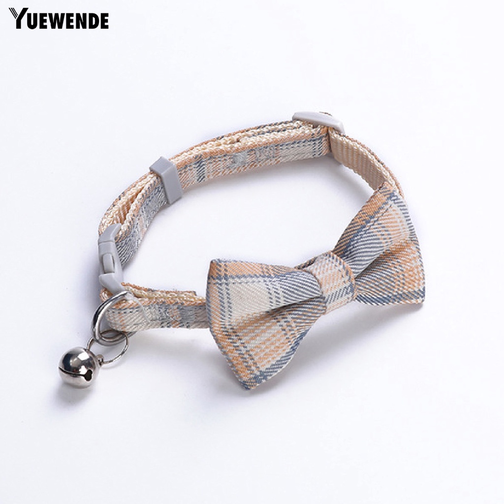 Vòng Cổ Họa Tiết Caro Đính Nơ Có Thể Điều Chỉnh Cho Thú Cưng