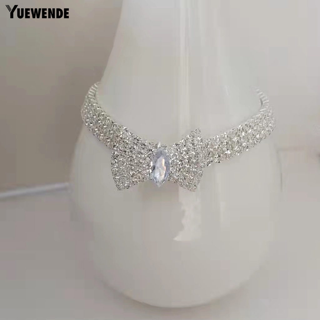 Yq.e Vòng Đeo Cổ Đính Đá Và Nơ Trang Trí Chống Gàu Thời Trang Giáng Sinh Dành Cho Cún Cưng
