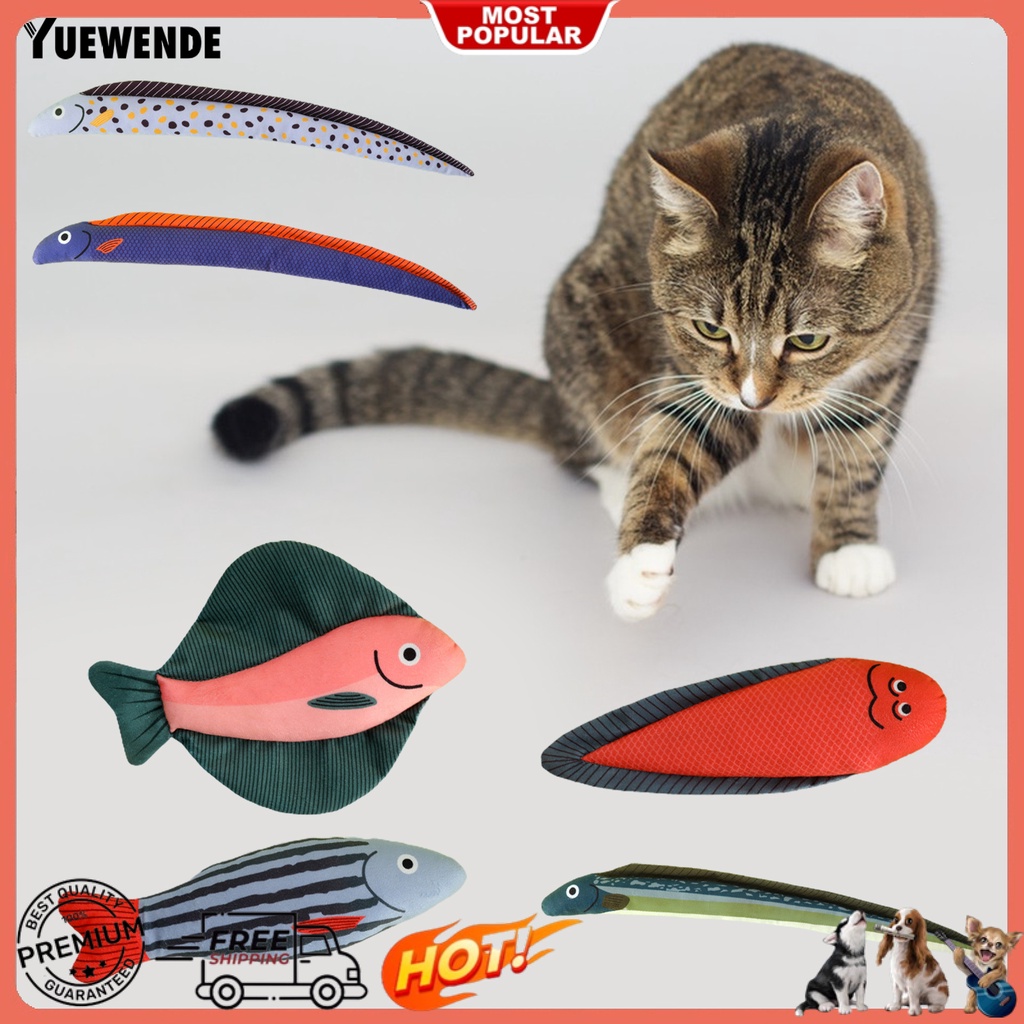 Đồ Chơi Chú Cá Bằng Polyester Màu Sắc Tươi Sáng Có Âm Thanh Vui Nhộn Cho Mèo Cưng