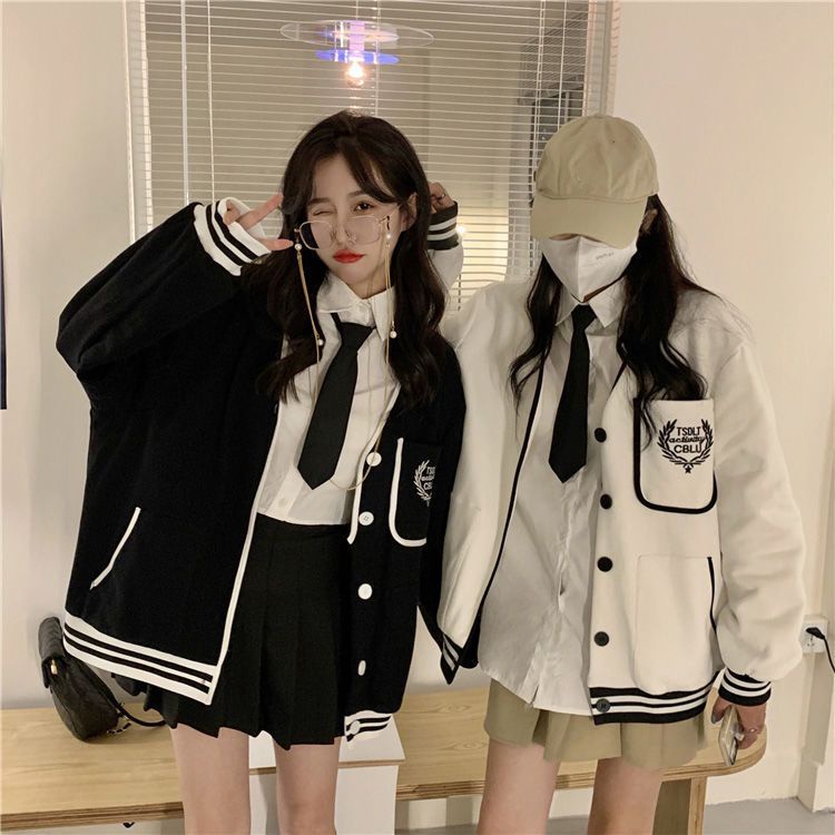 Áo Khoác Bóng Chày Dáng Rộng Thiết Kế Mới Thời Trang Mùa Xuân Thu Theo Phong Cách Hàn Quốc