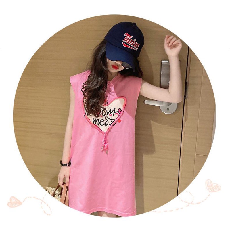 Đầm Cotton Sát Nách Phong Cách Phương Tây Thời Trang Mùa Hè Mới Cho Bé Gái