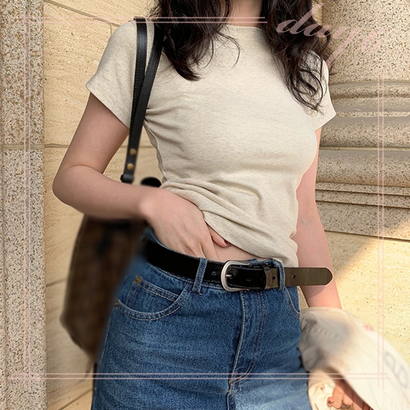 Áo Thun Nữ Tay Ngắn Màu Trơn Thời Trang Hàn Quốc