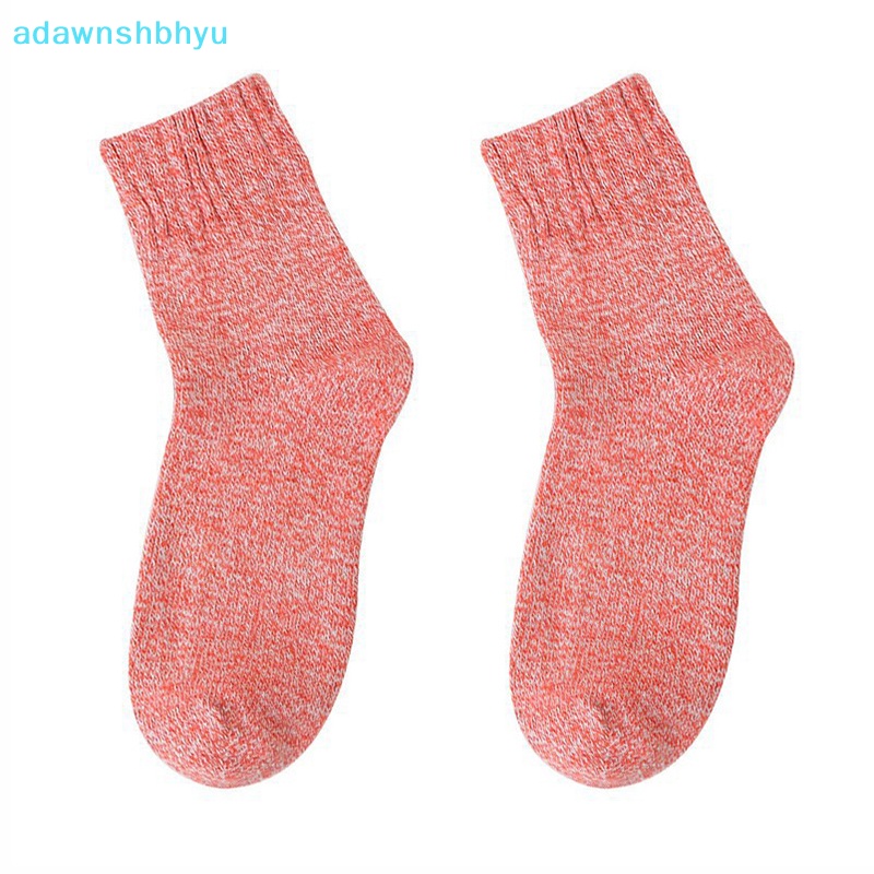 1 Đôi Tất Len Cotton Dày Giữ Ấm Mùa Đông Màu Trơn Chất Lượng Cao