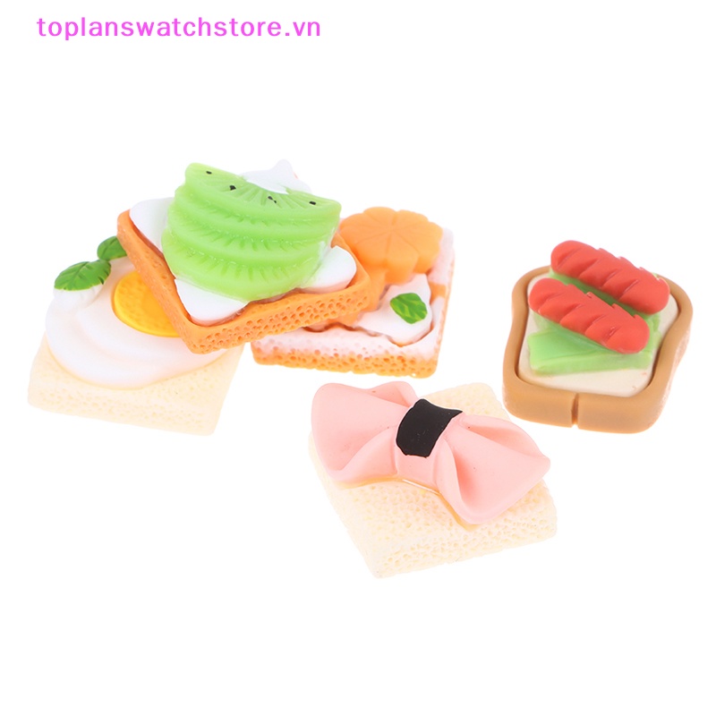 Set 5 Mô Hình Bánh Mì Tráng Miệng Trang Trí Nhà Búp Bê