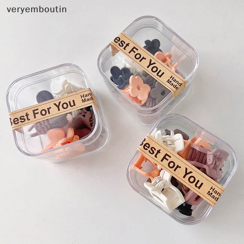 Set 10 Kẹp Tóc Càng Cua Mini Bằng Nhựa Nhám Thời Trang Cho Bé Gái