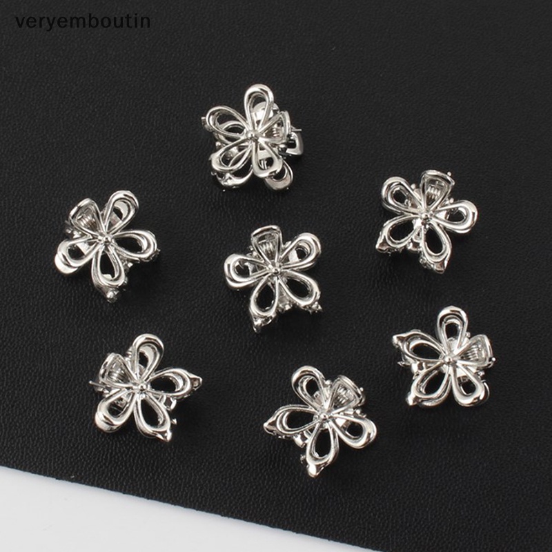 Bộ 2 Kẹp Tóc Kim Loại Mini Hình Bông Hoa Dễ Thương Dành Cho Nữ