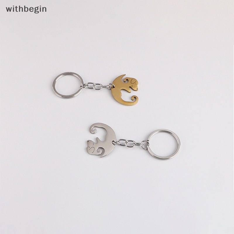 Móc Khóa Hình Chú Chó Dễ Thương Bằng Thép Không Gỉ Chống Thất Lạc