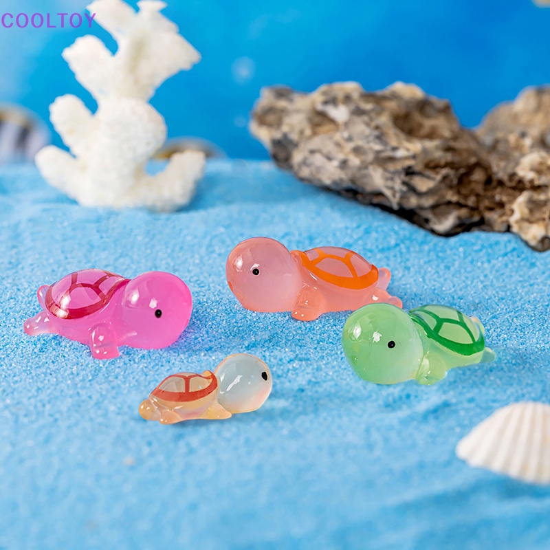 Cooltoy Set 3 Tượng Rùa Hoạt Hình Mini Màu Dạ Quang Trang Trí Tiểu Cảnh / Nhà Búp Bê