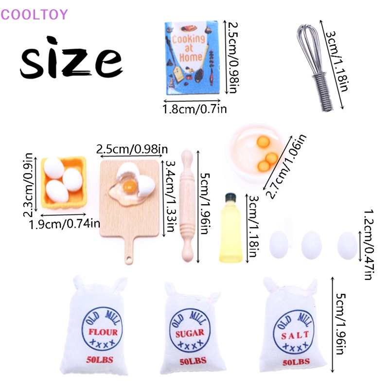 Cooltoy 1 Bộ Túi Bột Đánh Trứng Trang Trí Nhà Búp Bê Thu Nhỏ DIY Bán Chạy