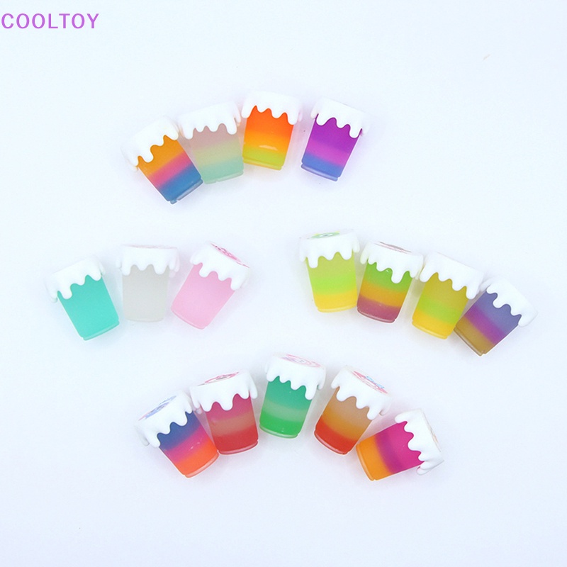 Cooltoy Set 2 Bình Nước Mini Dạ Quang Họa Tiết Hoạt Hình Dành Cho Nhà Búp Bê
