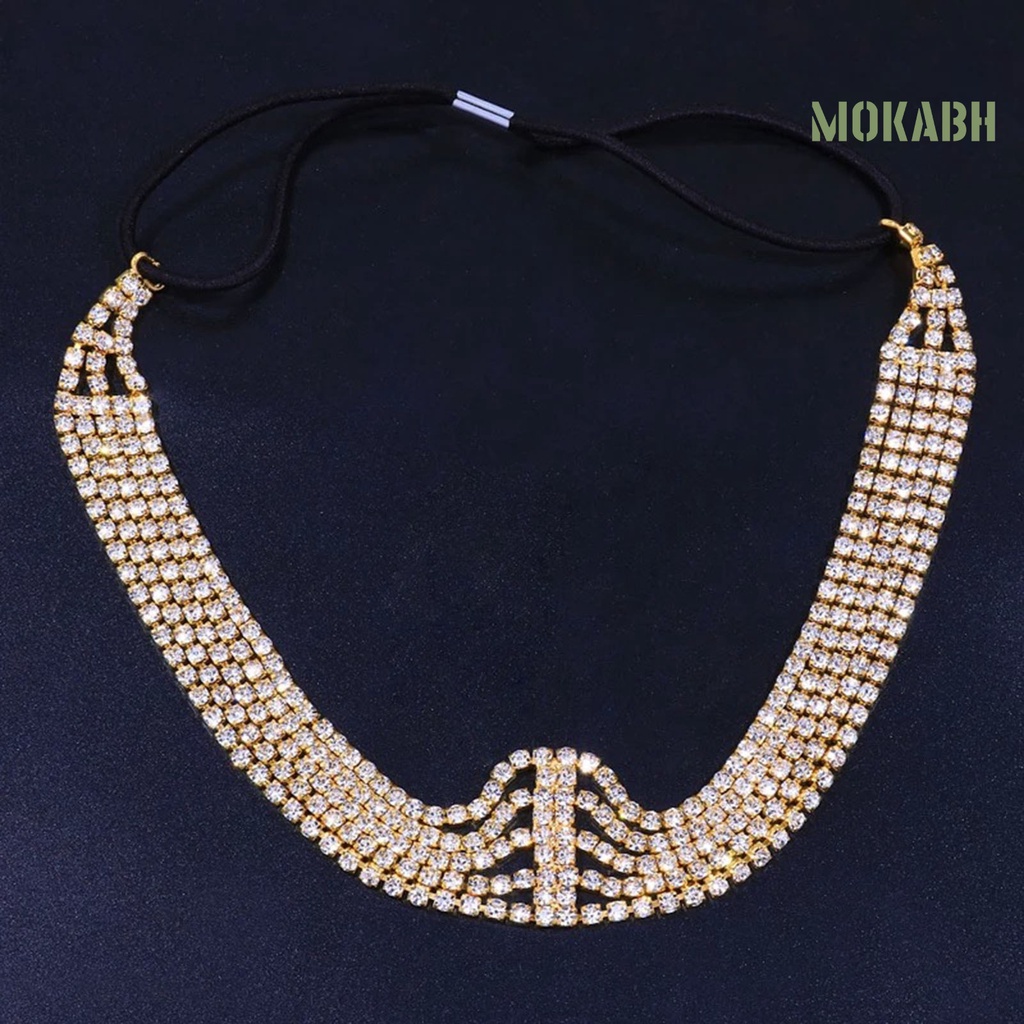 Băng Đô Cài Tóc Nhiều Lớp Đính Đá Co Giãn Tốt Chống Trượt Cho Cô Dâu