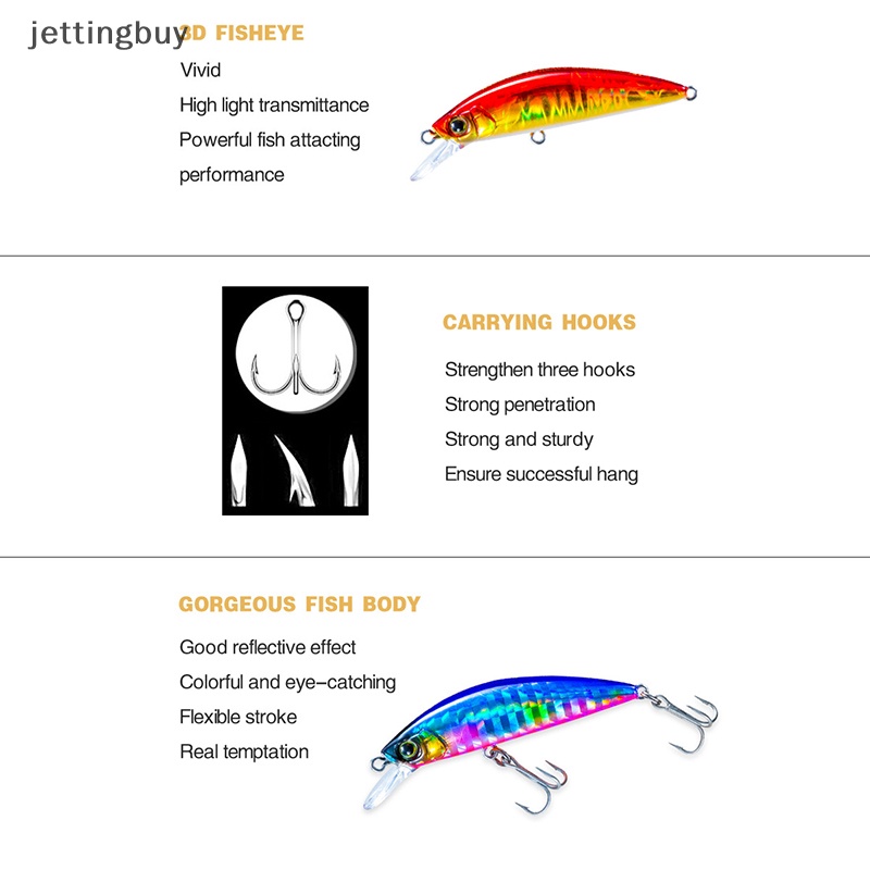 Mồi Câu Cá Giả Cứng 5cm 6g 50S Chất Lượng Cao