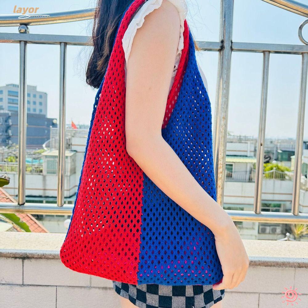 Túi Xách Đeo Vai Đan Len Sức Chứa Lớn Thời Trang Cho Nữ