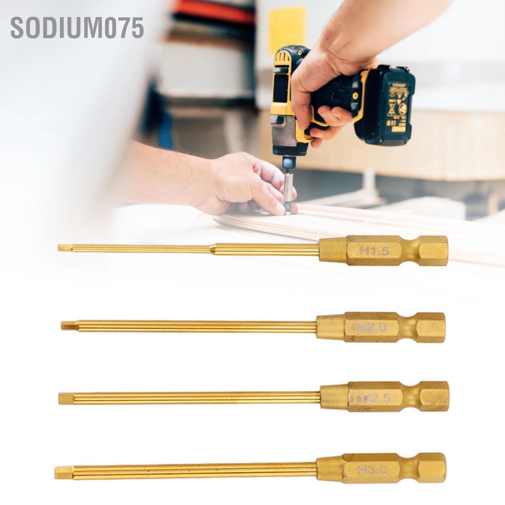 Sodium075 4 Bộ Tua Vít Lục Giác ​​Trong 1 Bằng Thép Tốc Độ Cao Cho Xe RC Trực Thăng Máy Bay Không Người Lái Thuyền