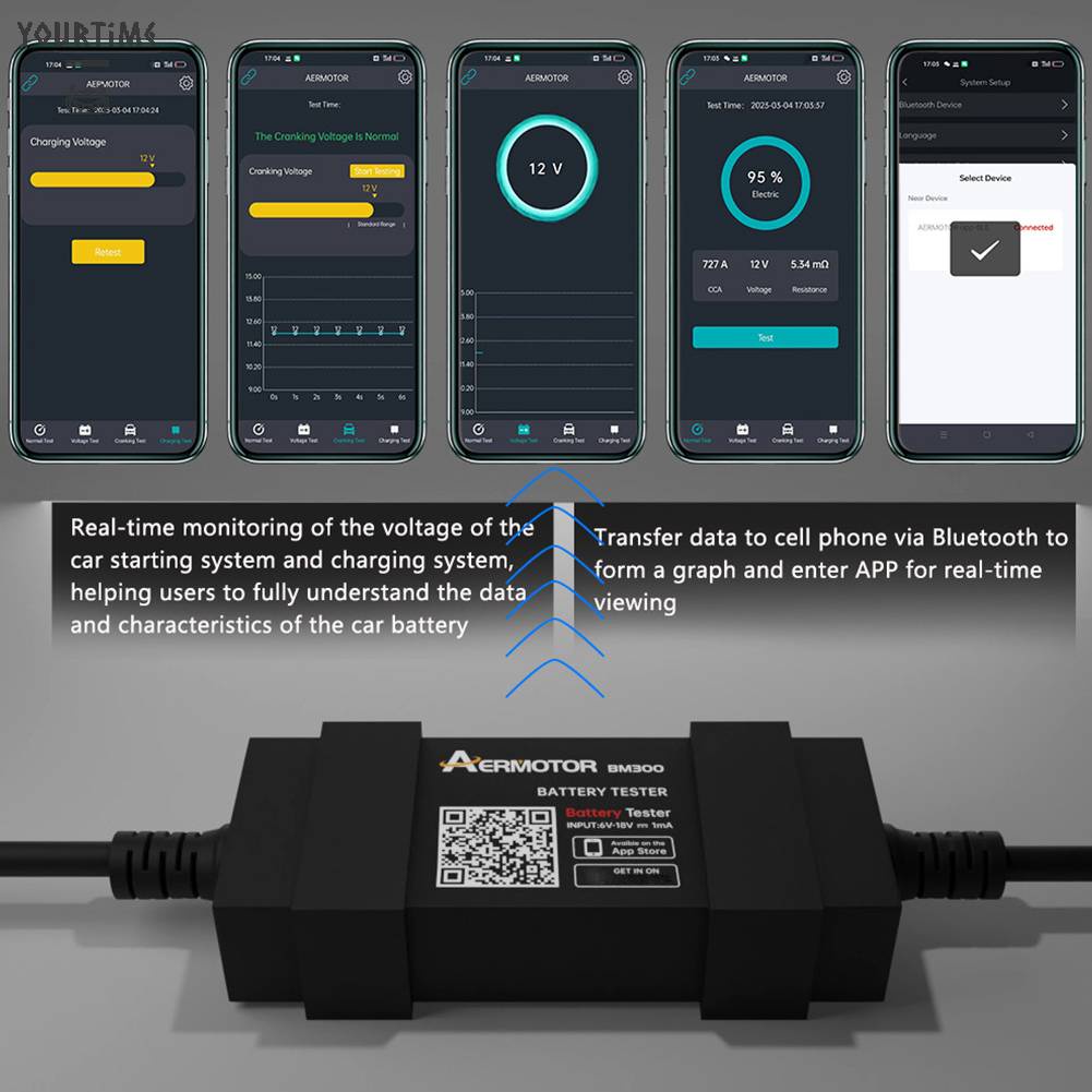 Thiết Bị Kiểm Tra Pin BM300 12V Cho Xe Hơi / Xe Tải / SUV / ATV / Tàu Thuyền