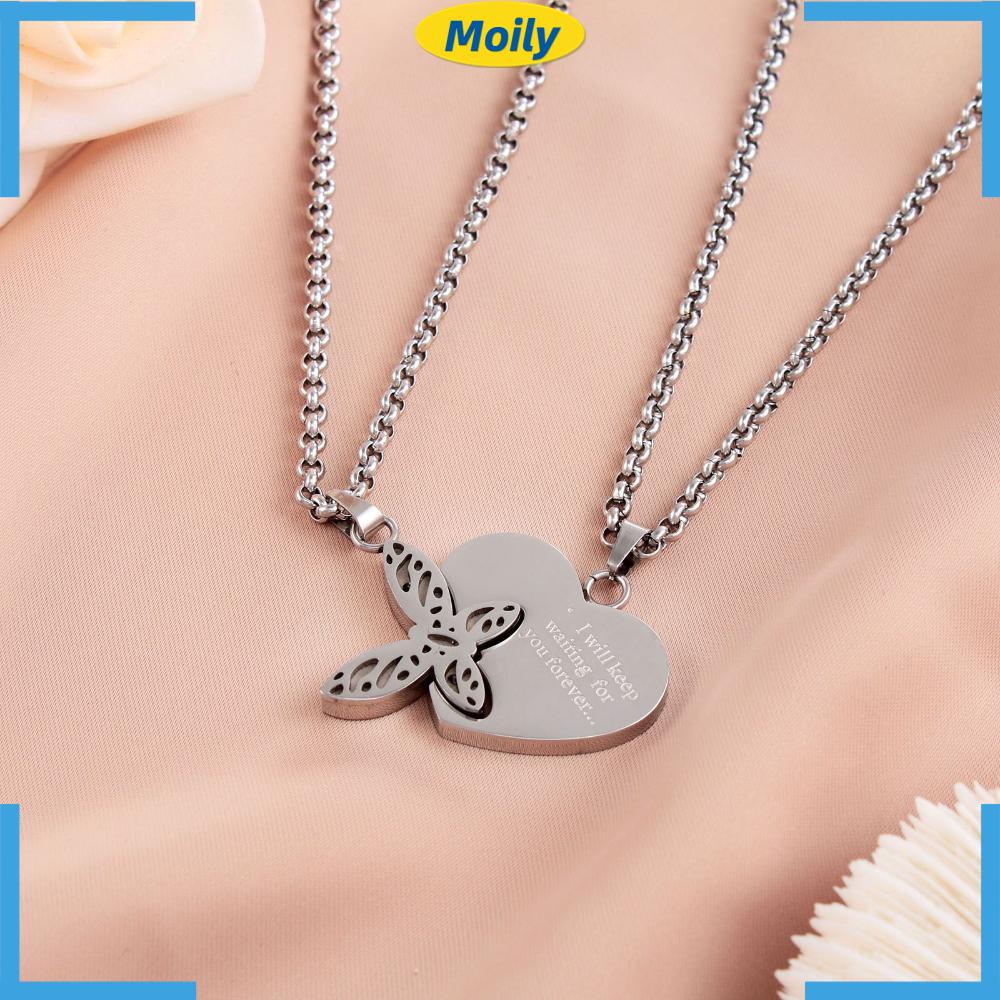 Vòng cổ Choker Bằng Thép Không Gỉ Mặt Hình Trái Tim Thời Trang Cho Cặp Đôi