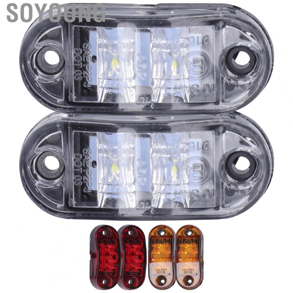 Soyoung 10-30V 2LED Side Marker Light High Brightness Turn Signal Lamp for Cars Trucks Trailers RVs