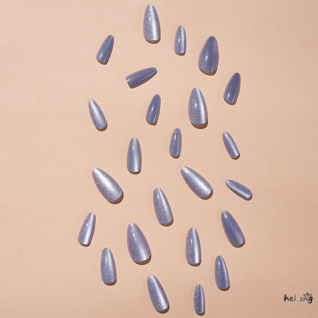 Móng Tay Giả Màu Tím Nhạt Trang Trí Mắt Mèo Không Gây Hại Và Mịn Màng