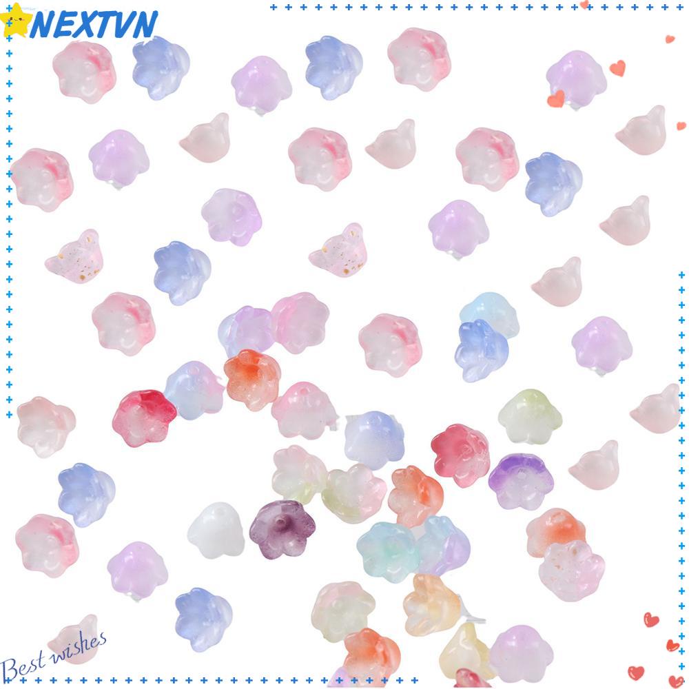Set 100 Hạt Thủy Tinh 12x7mm Nhiều Màu Sắc Làm Trang Sức