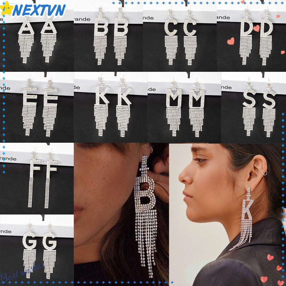 Bông Tai Chữ Cái Lấp Lánh Thời Trang Dành Cho Nữ|Bông Tai Thời Trang Xinh Xắn Cá Tính