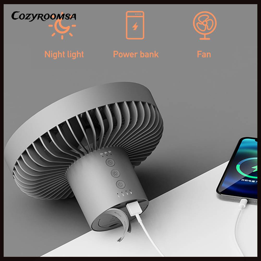 Quạt Làm Mát Để Bàn 3 Tốc Độ 10000mAh Cắm Trại Ngoài Trời