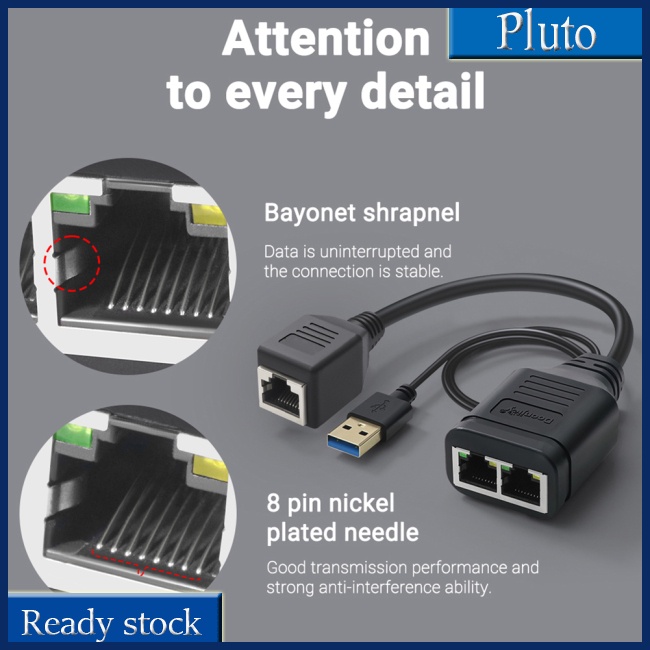 Mới Bộ Chia Mạng Lan RJ45 1 Female Sang 2 Female