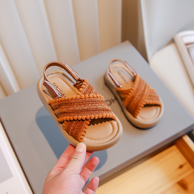 Xăng đan Công Chúa Mềm Mại Thoáng Khí Thời Trang 2023 Phong Cách Dân Tộc Pháp Cho Bé Gái