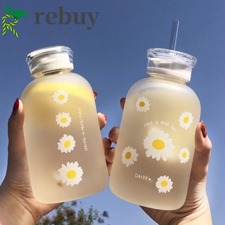 Bình nước thủy tinh trong suốt họa tiết hoa cúc nhỏ xinh 480ml