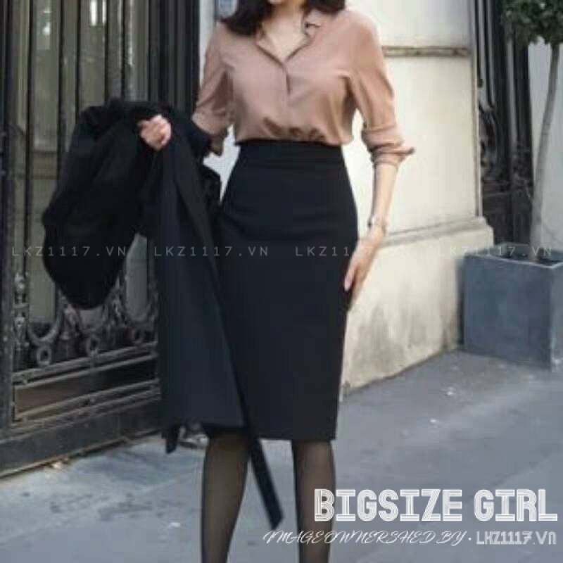 chân váy bút chì Bigsize chân váy công sở nữ dáng dài lưng cao cạp cao ôm body đen mùa xuân hè Phong cách Hàn Quốc Thời Trang đẹp