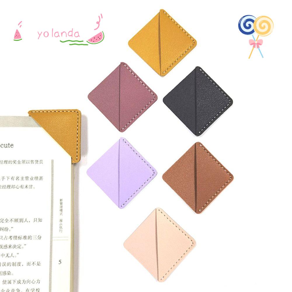 Bookmark Da PU Bảo Vệ Góc Sách Tiện Dụng Cho Học Sinh