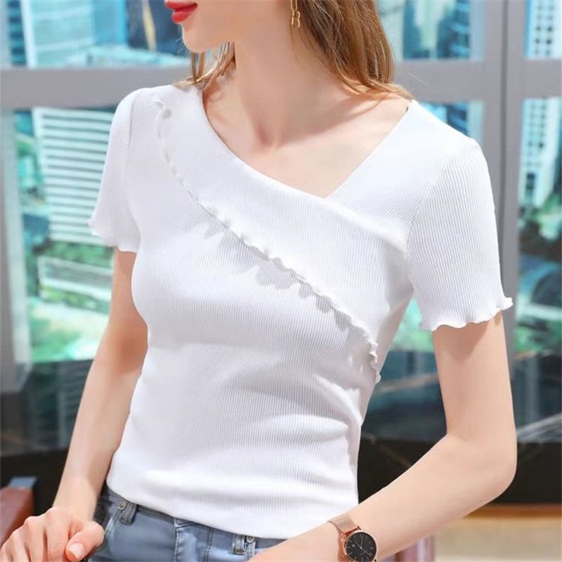 Áo Thun Tay Lửng Kiểu Dáng Hợp Thời Trang Cho Nữ