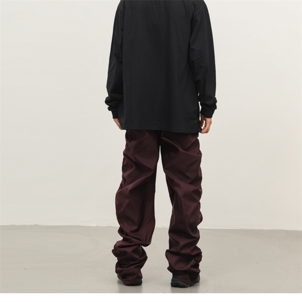 Áo Khoác Nylon Dây Rút Xếp Ly Phong Cách Đường Phố Mỹ Btsg