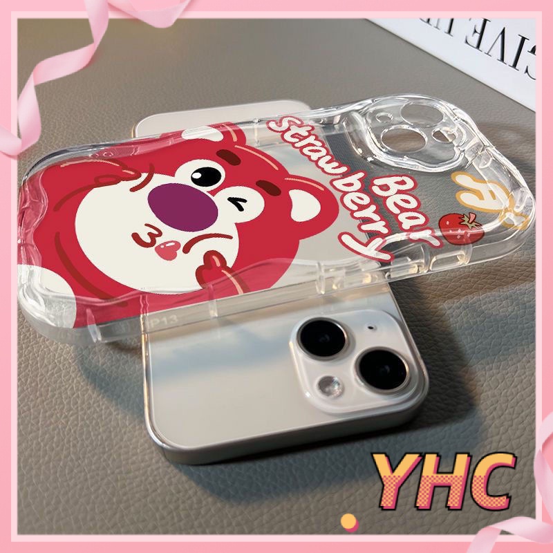 Ốp Lưng iPhone Hoạt hình gấu dâu tây quái vật một mắt 3D viền sóng TPU chống chấn động bảo vệ camera Cho Iphone 6 / 6S / 6SPlus / se / 7 / 7Plus / 8 / 8Plus / X / xs / xsmax / 11 / 12 / 13 / 14 / plus / pro / pro max-224