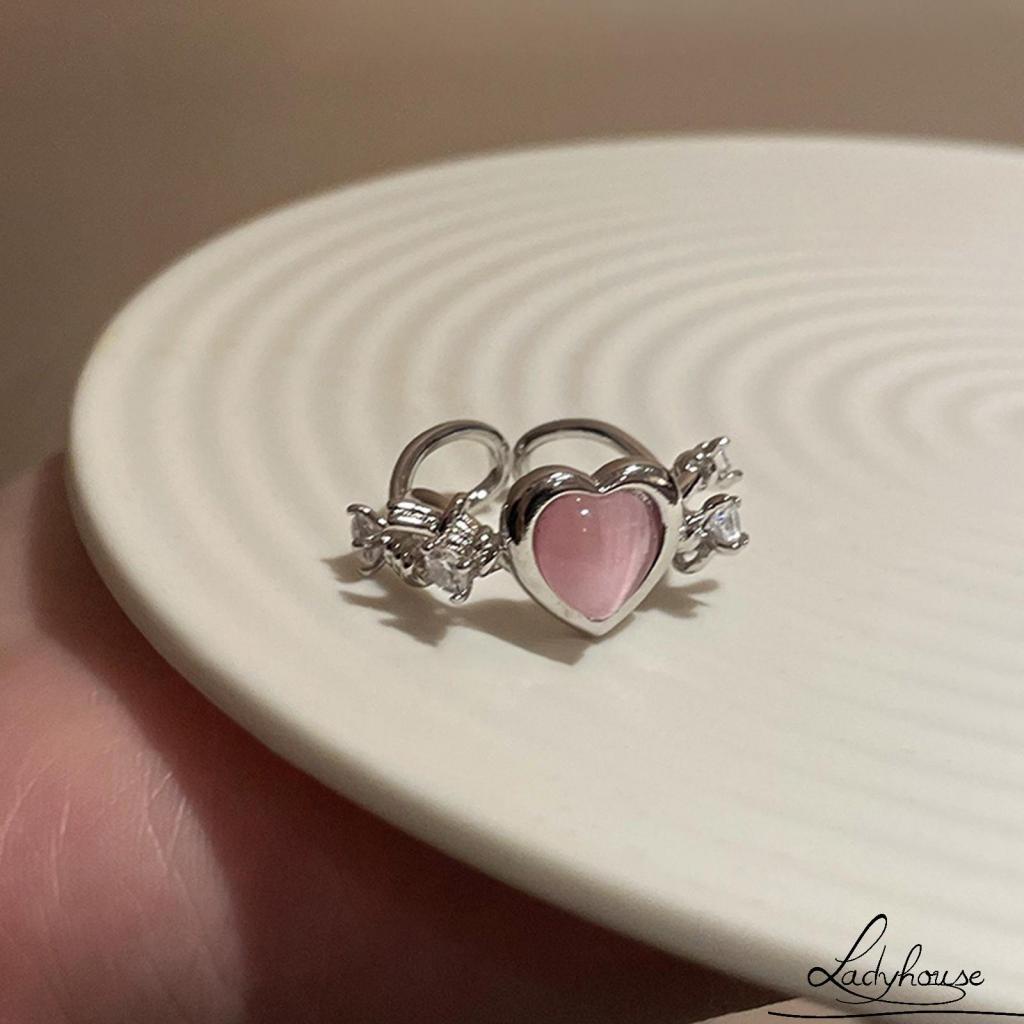 Nhẫn Đính Hôn Đính Đá Hình Trái Tim Thời Trang Dành Cho Nữ