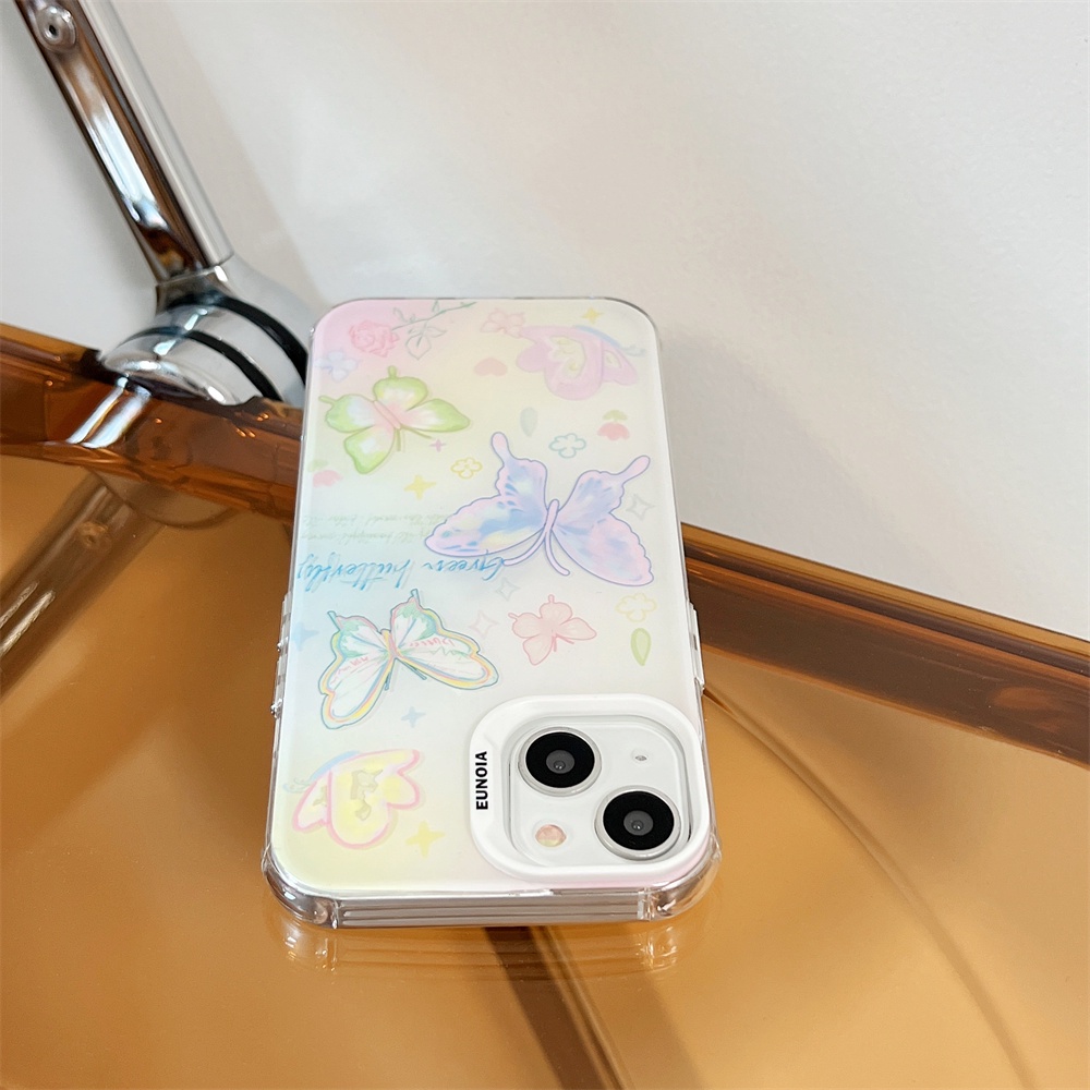 Ốp Điện Thoại TPU Mềm Trong Suốt Chống Rơi Hình Bướm Có Dây Đeo Chéo Cho iPhone 14 13 12 11 Pro Max