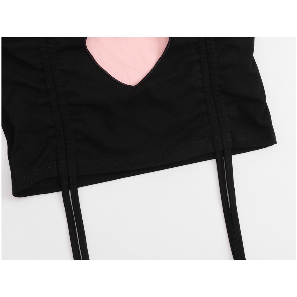 Áo Thun Tay Ngắn Giả Hai Lớp Màu Sắc Tương Phản Thời Trang Mùa Hè Cho Nữ