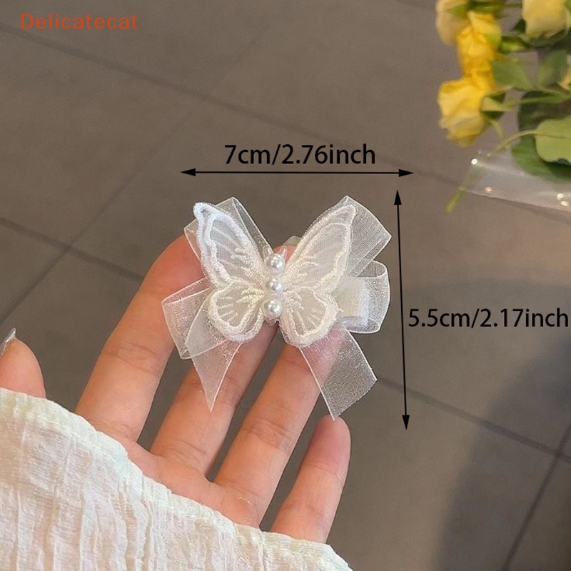 Bộ 2 Kẹp Tóc Nơ Ren Trắng Ngọt Ngào Thời Trang Cho Nữ