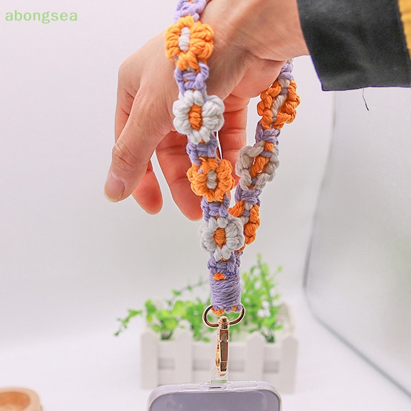 Abongsea Vòng Đeo Tay / Móc Chìa Khóa / Dây Móc Khóa Hình Hoa Cúc Phong Cách Bohemian Sáng Tạo