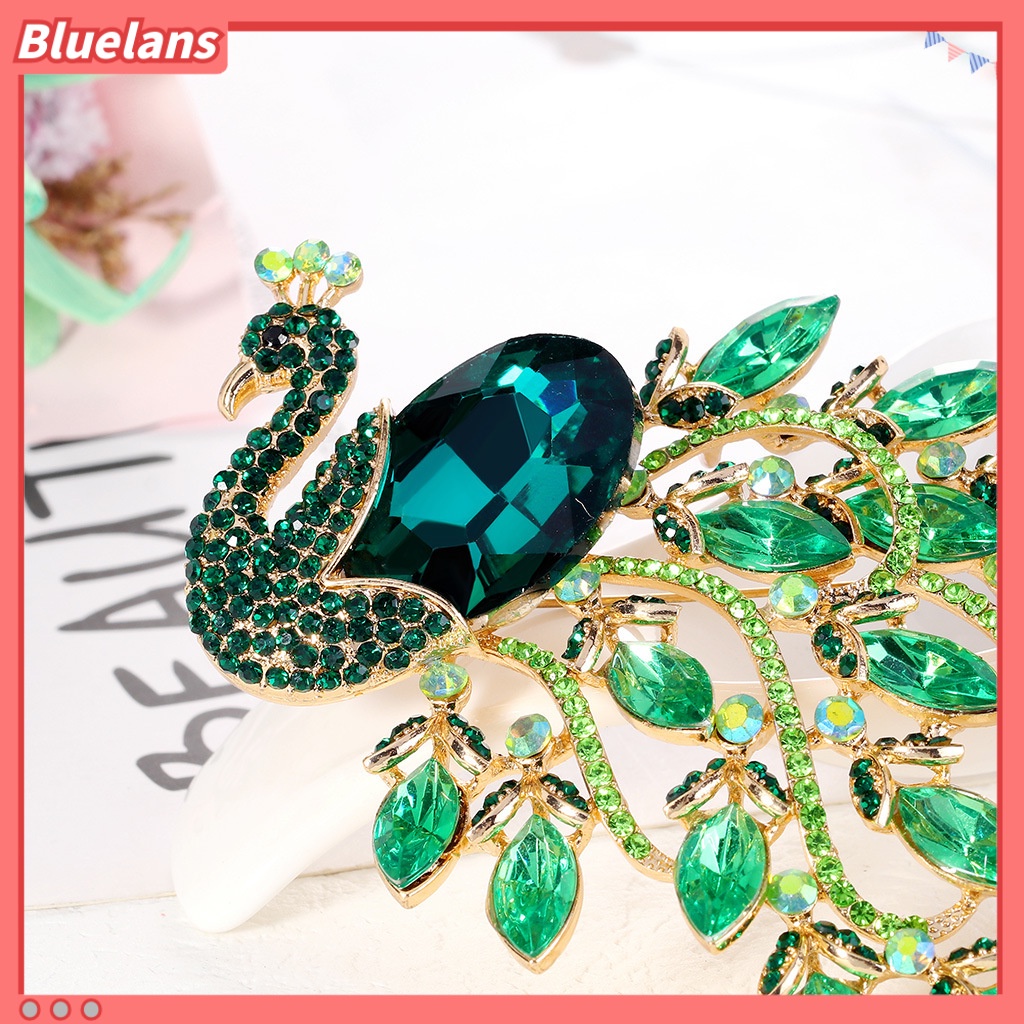 Ghim Cài Áo Hình Chim Công Đính Đá Phong Cách Retro