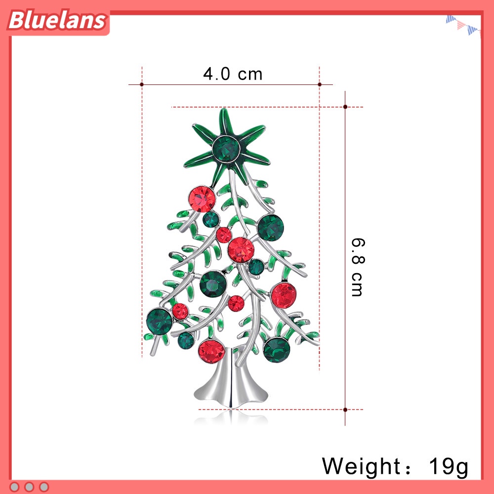 Ghim Cài Áo Hình Cây Thông Giáng Sinh Đính Kim Cương Giả Toàn Diện