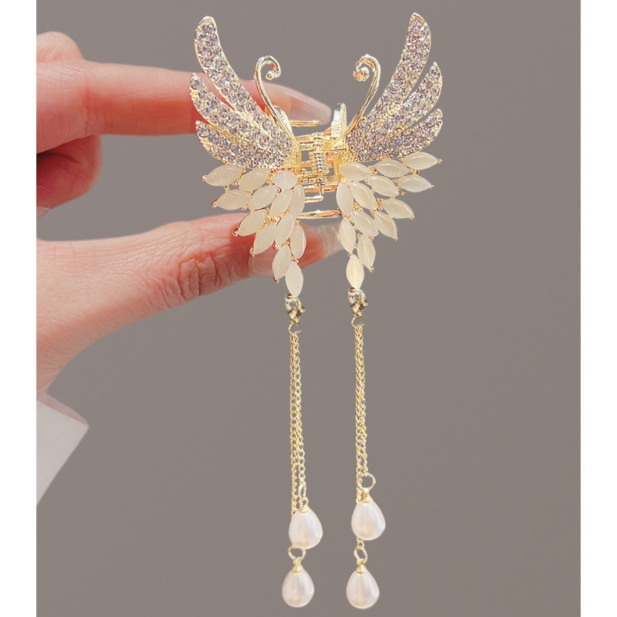 Kẹp Tóc Hình Bướm Đính Ngọc Trai Thời Trang Cho Nữ