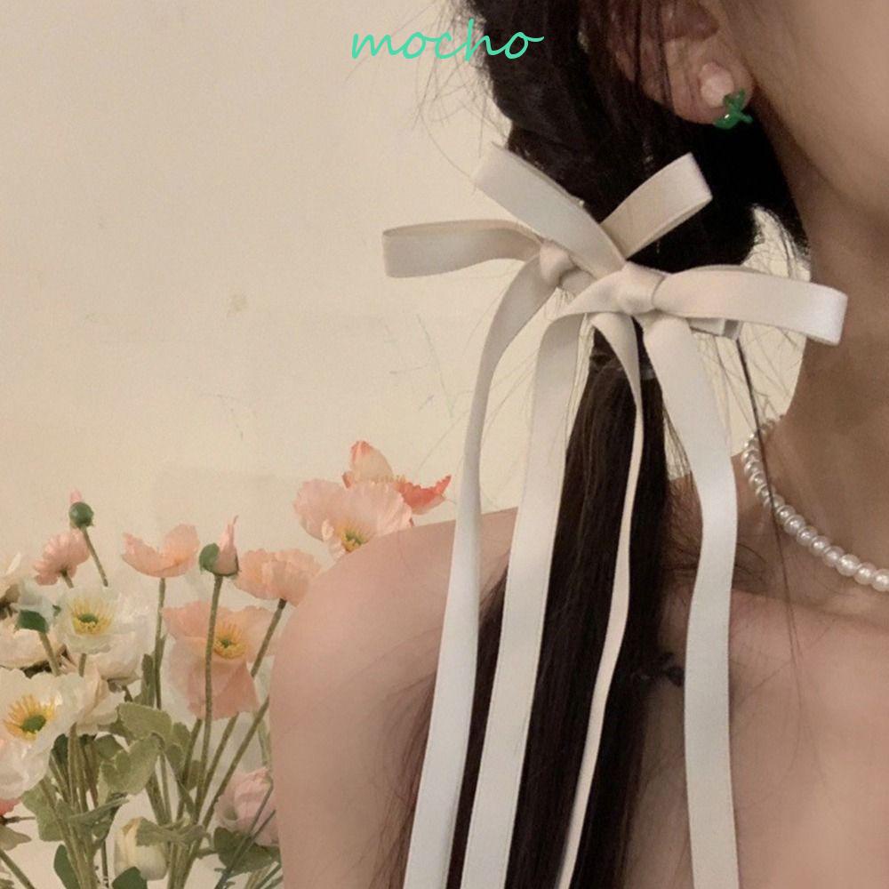 Kẹp Tóc Nơ Ruy Băng Dài Xinh Xắn Phong Cách Hàn Quốc Cho Nữ