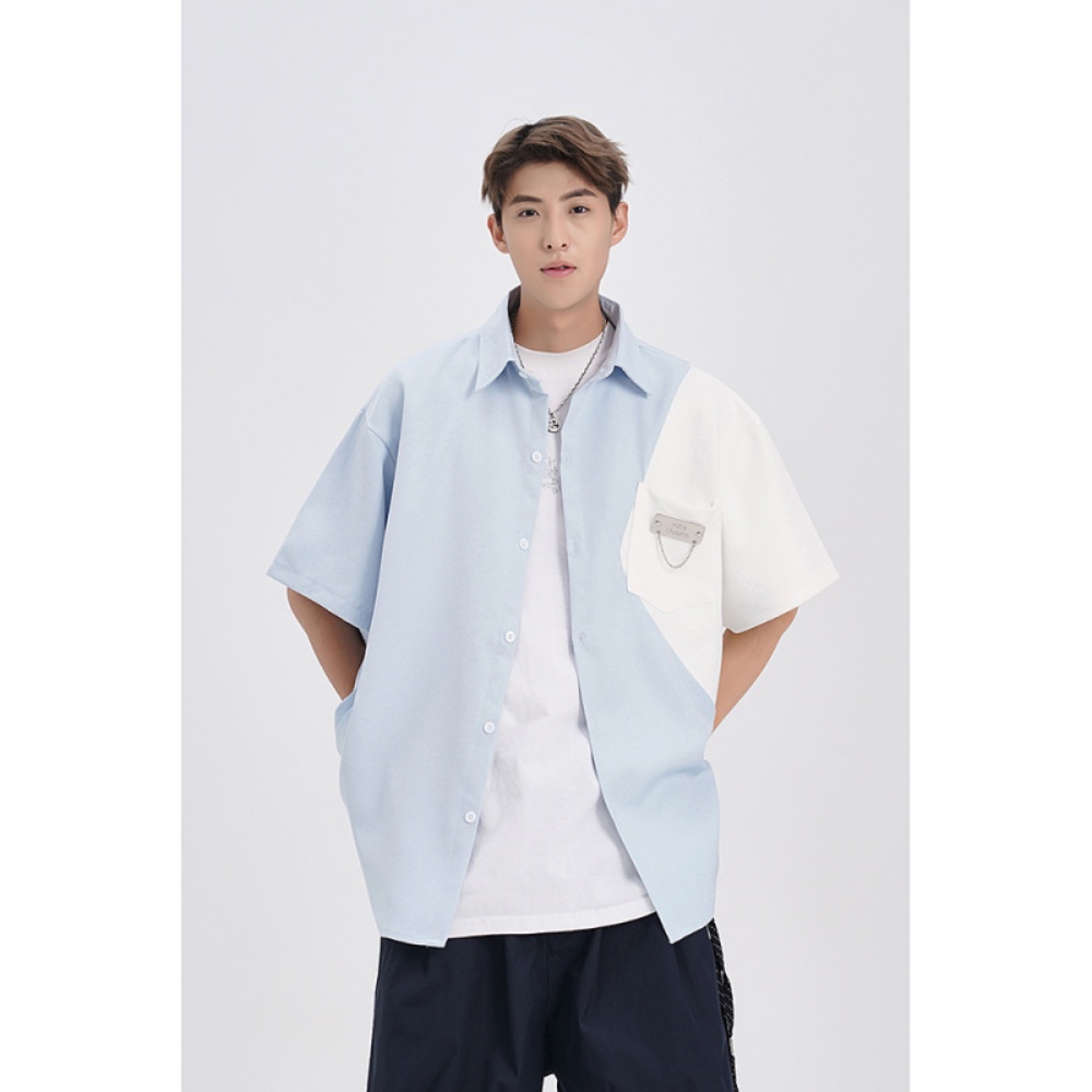 Áo Sơ Mi Denim Tay Ngắn Dáng Rộng Thêu Họa Tiết Phong Cách Hàn Quốc Thời Trang Mùa Hè 2023 Mới