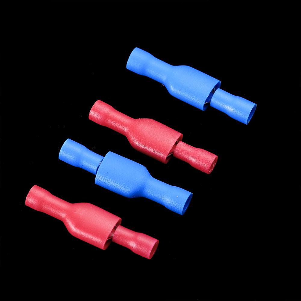 KUNHEV Set 50 Đầu Nối Dây Cách Điện Tự Động 6.3mm Màu Đỏ / Xanh Dương / Vàng