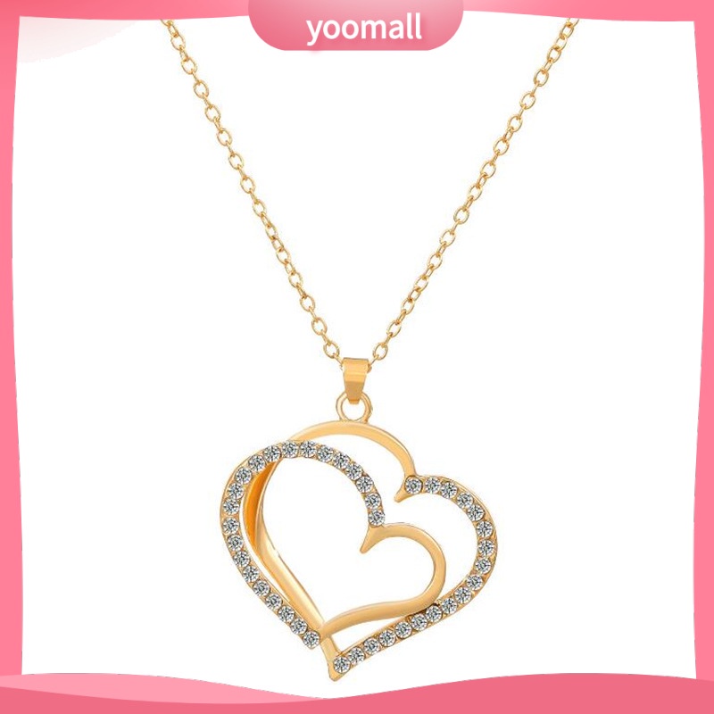 Bộ Vòng cổ + Bông Tai Hợp Kim Hình Trái Tim Thời Trang