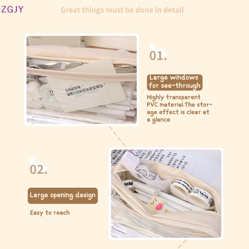 Túi Đựng Bút Bằng Vải Canvas Hai Mặt Màu Macaron Sáng Tạo Mới