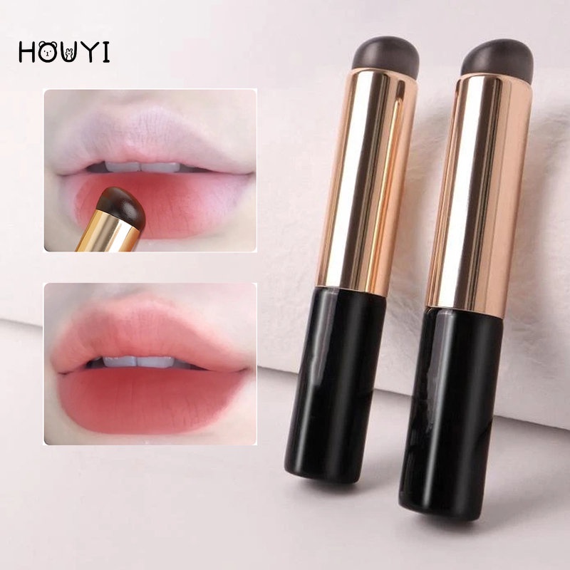 Cọ Trang Điểm Môi Đầu Tròn Bằng Silicon Mềm Kèm Nắp Đậy / Cọ Trang Điểm Đa Năng Cho Người Mới Bắt Đầu